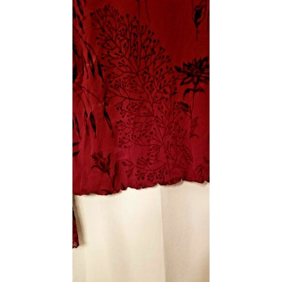 Lord & Taylor Women's Tunic Size Large Wine Coloration Velour Floral Design - Picture 2 of 6